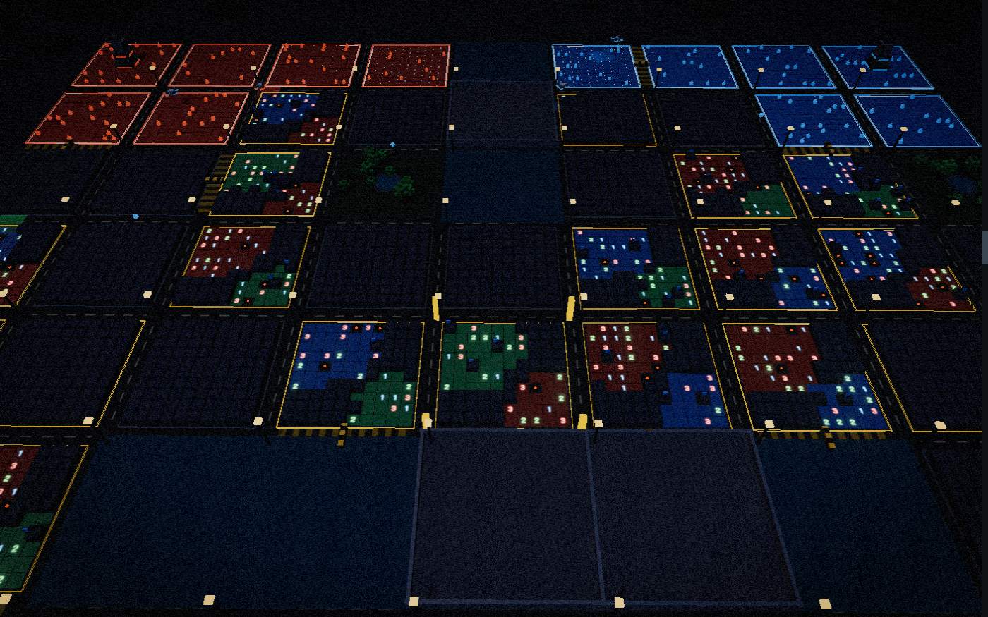 A drone reading cells on a contested block